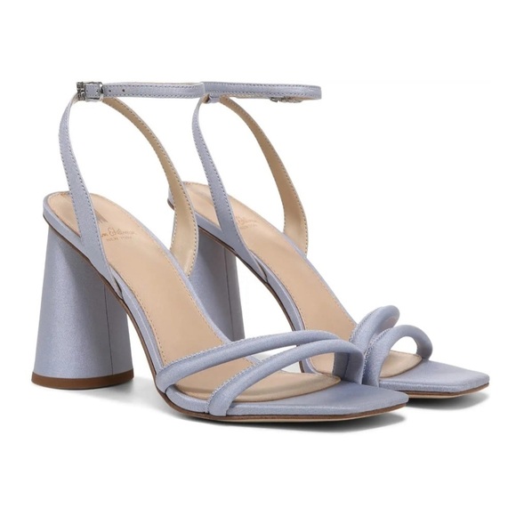 Sam Edelman Kia Square Toe Heels Oslo Blue Size 6 - Picture 1 of 11